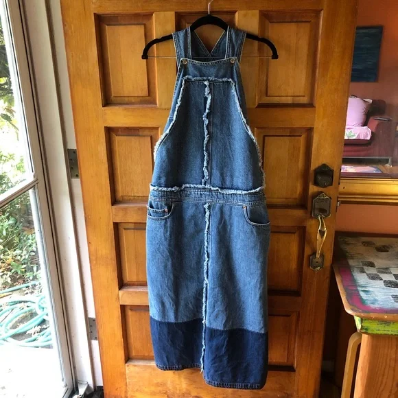 Acne Studios Midi Length Denim Bib Dress Sz 8 (could likely fit 4-10) - Picture 4 of 10